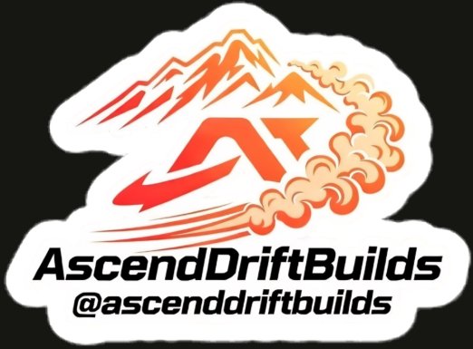 AscendDrift White Logo Sticker